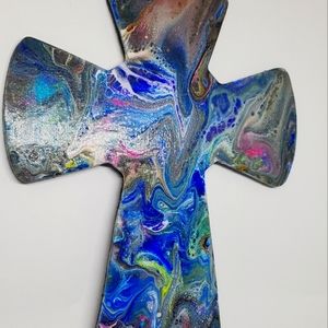 Handpainted Wooden Cross Art